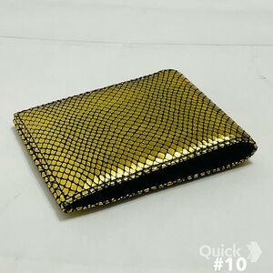 Bifold Leather Wallet In Gold